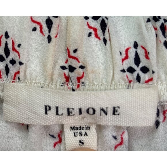 Pleione Off The Shoulder Blouse Top S Spaghetti Straps Multicolor Semi Sheer - Picture 5 of 6